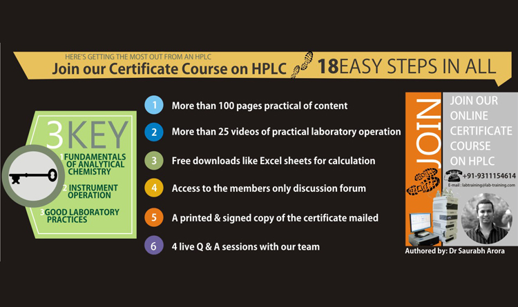 On-line Certificate Program on High Performance Liquid Chromatography – Join Now