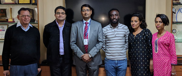 Training Program on Food Safety Auditing organized for trainees from Ethiopian Food, Medicine, Healthcare Administration and Control Authority (EFMHACA) 3 (Left to right) Dr. Deepak Bhanot, Mr. Manoj Sharma, Mr .Manish Ranjan, Mr. Gashaw,Ms. Bekelu, Ms. Helina
