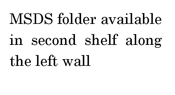 Location chart for MSDS sheetsLocation chart for MSDS sheets