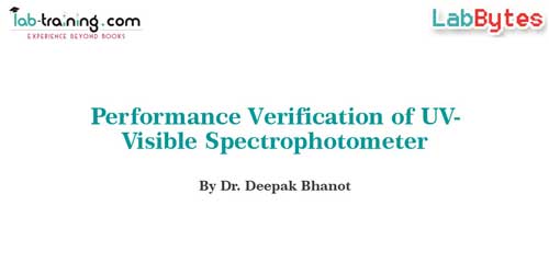 Performance Verification of UV - Visible Spectrophotometer