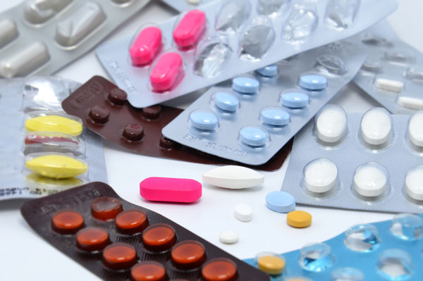 Pharmaceuticals in different packs