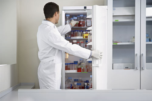 How a laboratory refrigerator is different from a household refrigerator?