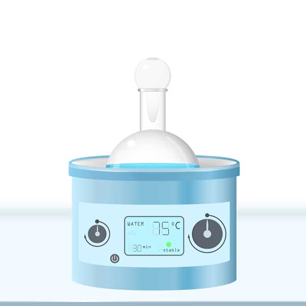 Water bath for heating of round bottom flask